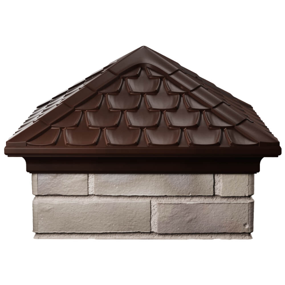 Колпак Zking Эльбрус Коричневый на столб 1.5х1.5 кирпича (385х385мм) Псков фото
