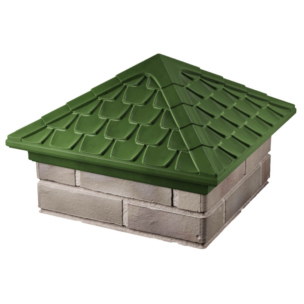 Колпак Zking Эльбрус Зеленый на столб 1.5х1.5 кирпича (385х385мм) в Пскове фото