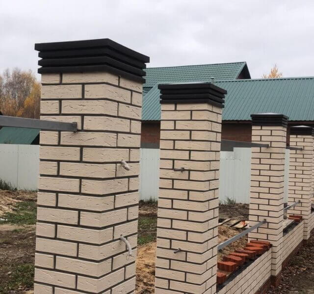 Колпак Zking Бона ХайТек Коричневый на столб 1.5х1.5 кирпича (385х385мм) в Пскове фото