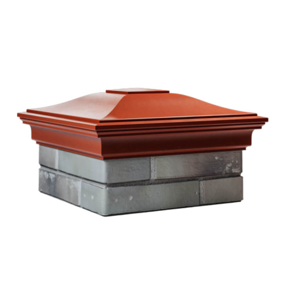 Колпак Zking Монблан Красный на столб 1.5х1.5 еврокирпича 0.7НФ (355х355мм) в Пскове фото