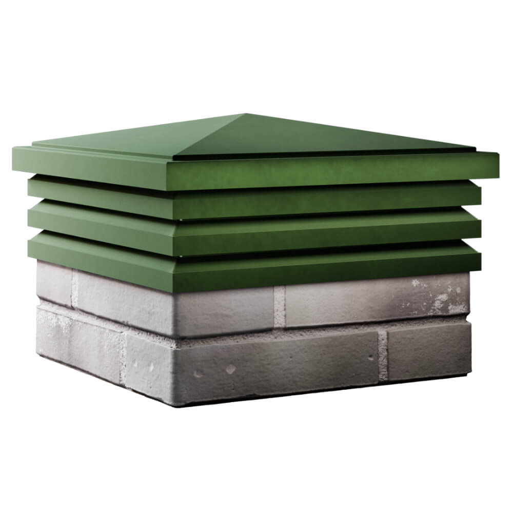 Колпак Zking Бона ХайТек Зеленый на столб 1.5х1.5 кирпича (385х385мм) в Пскове фото