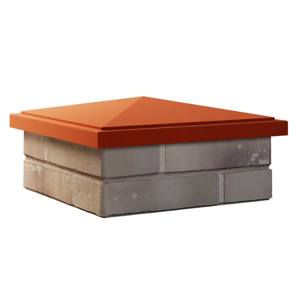 Колпак Zking БонаМоно Красный на столб 1.5х1.5 кирпича (385х385, 400х400мм) в Пскове фото