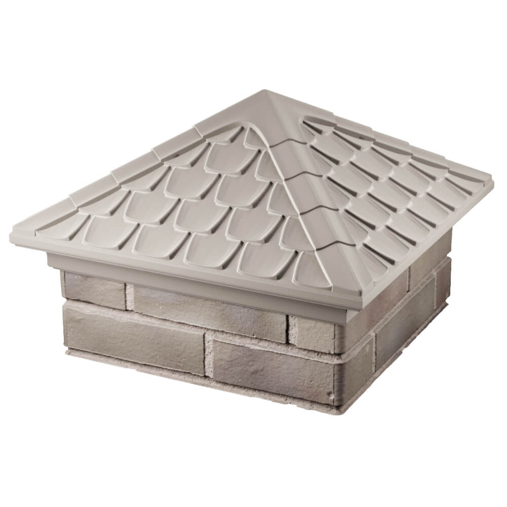 Колпак Zking Эльбрус Бежевый на столб 1.5х1.5 кирпича (385х385мм) в Пскове фото