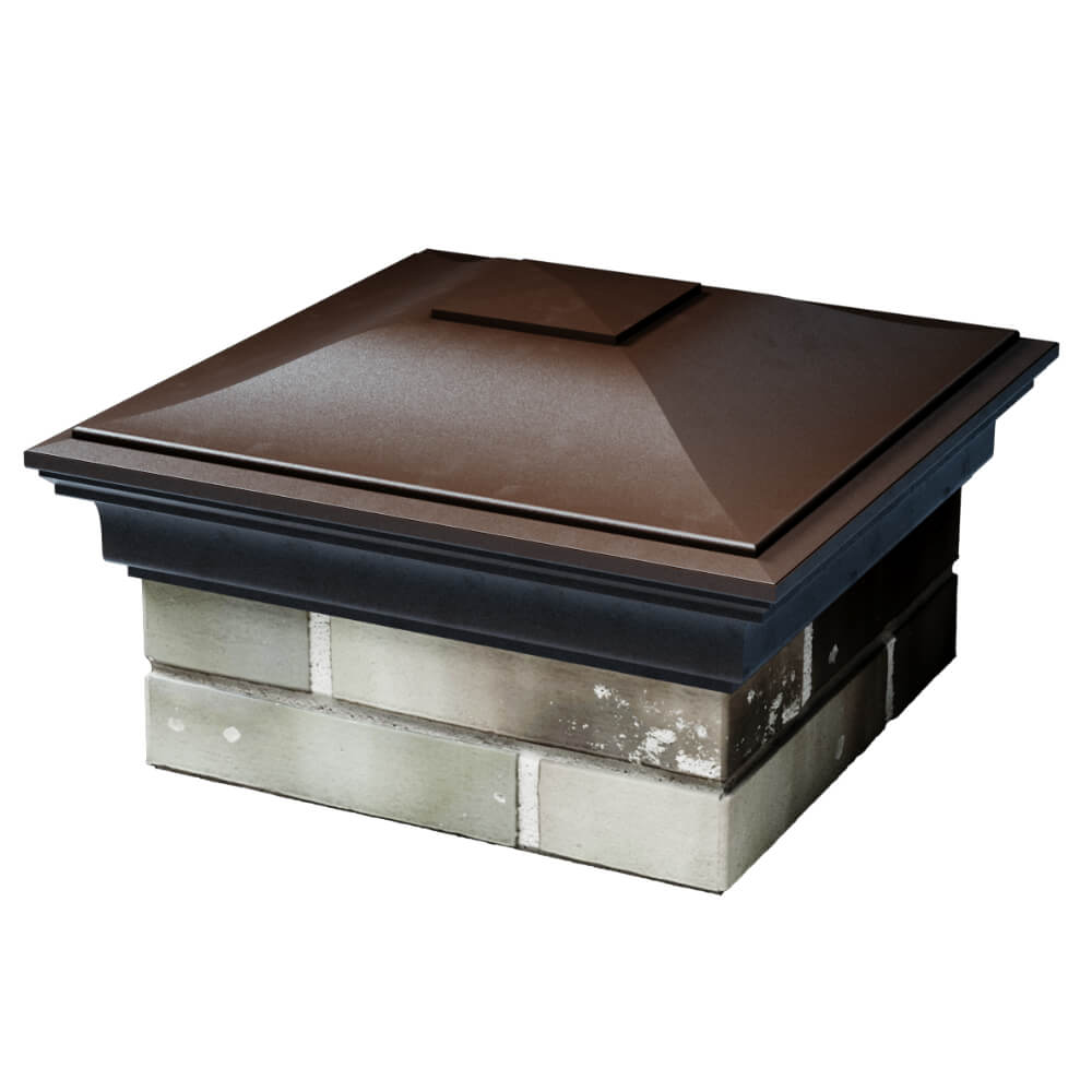 Колпак Zking Монблан Коричневый на столб 1.5х1.5 кирпича (385х385мм) в Пскове фото