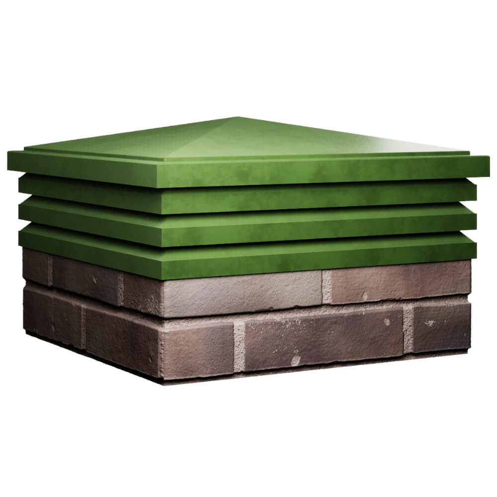 Колпак Zking Бона ХайТек Зеленый на столб 2х2 кирпича (513х513мм) в Пскове фото