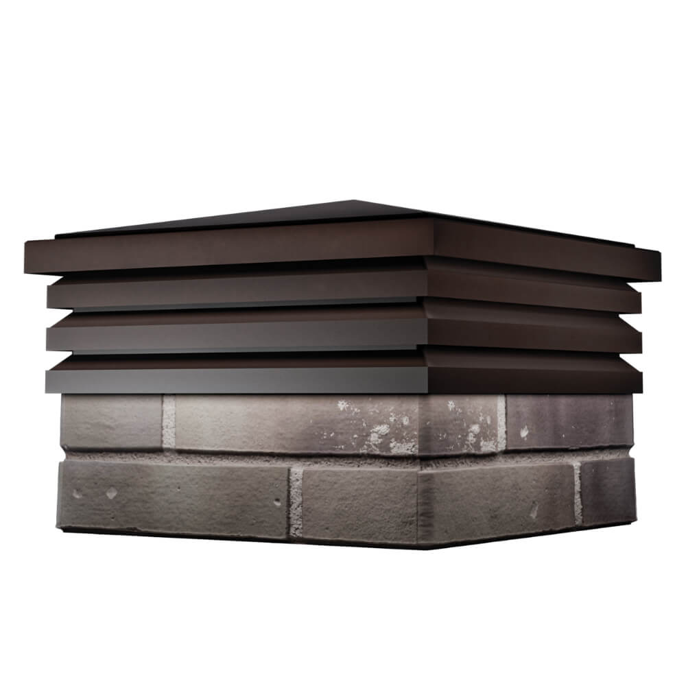 Колпак Zking Бона ХайТек Коричневый на столб 1.5х1.5 кирпича (385х385мм) в Пскове фото