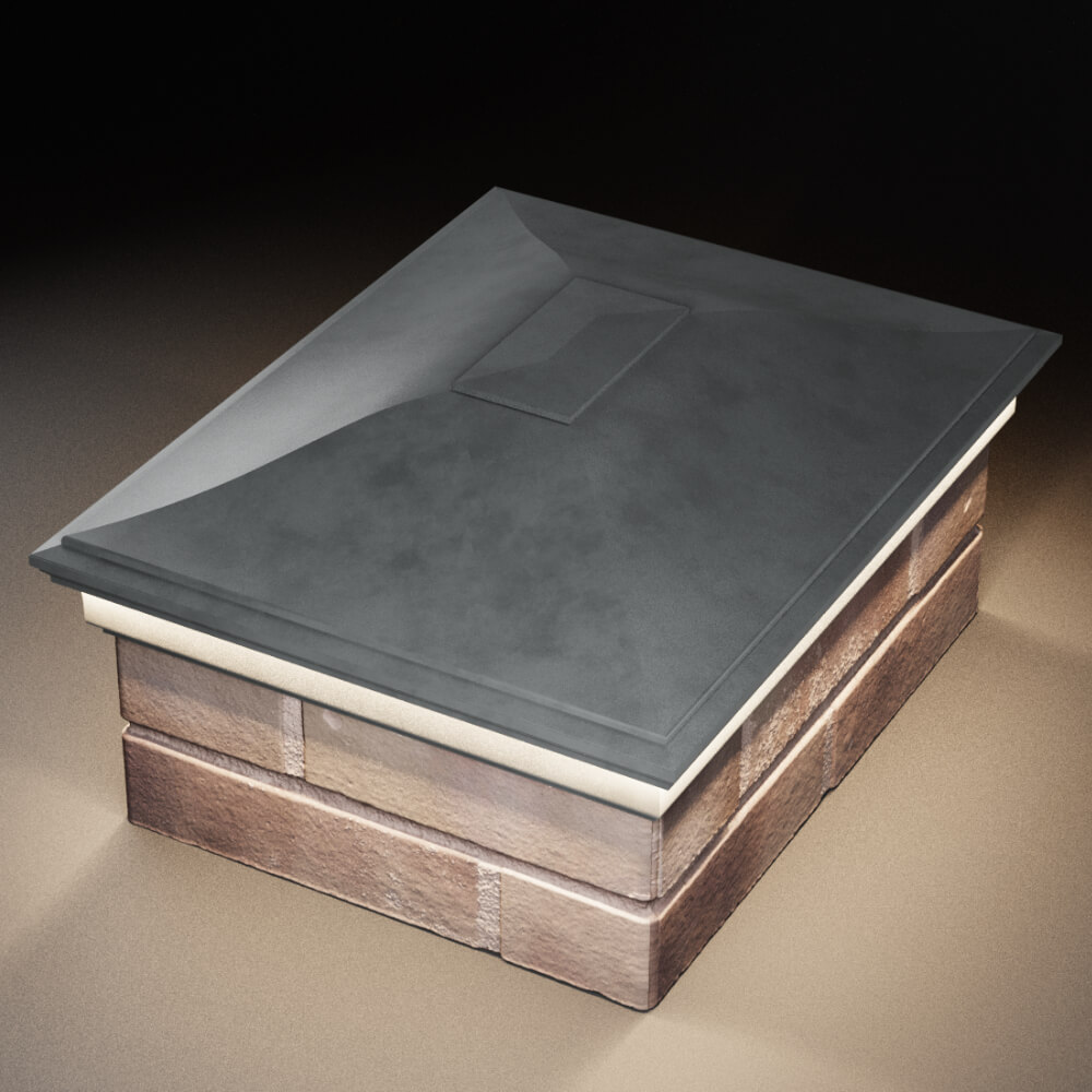 Колпак Zking Монблан Серый на столб 2х1.5 кирпича (515х385мм) c подсветкой в Пскове фото