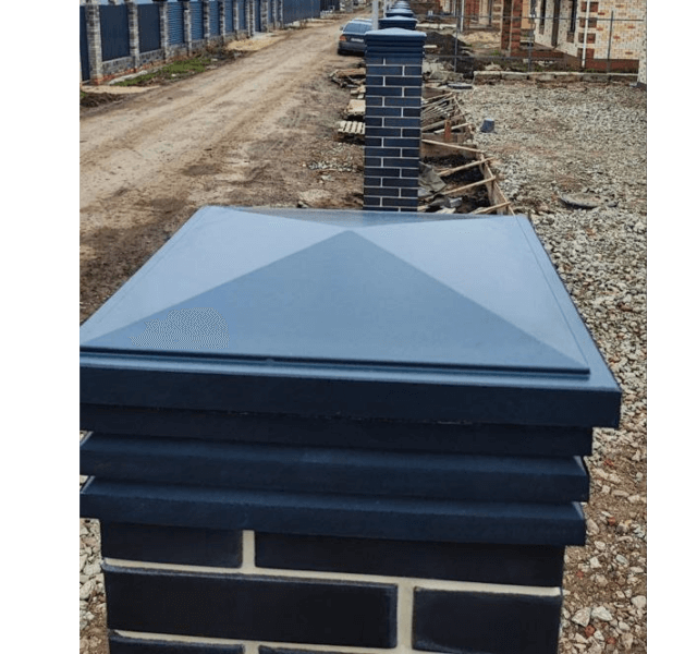 Колпак Zking Бона ХайТек Серый на столб 1.5х1.5 кирпича (385х385мм) в Пскове фото