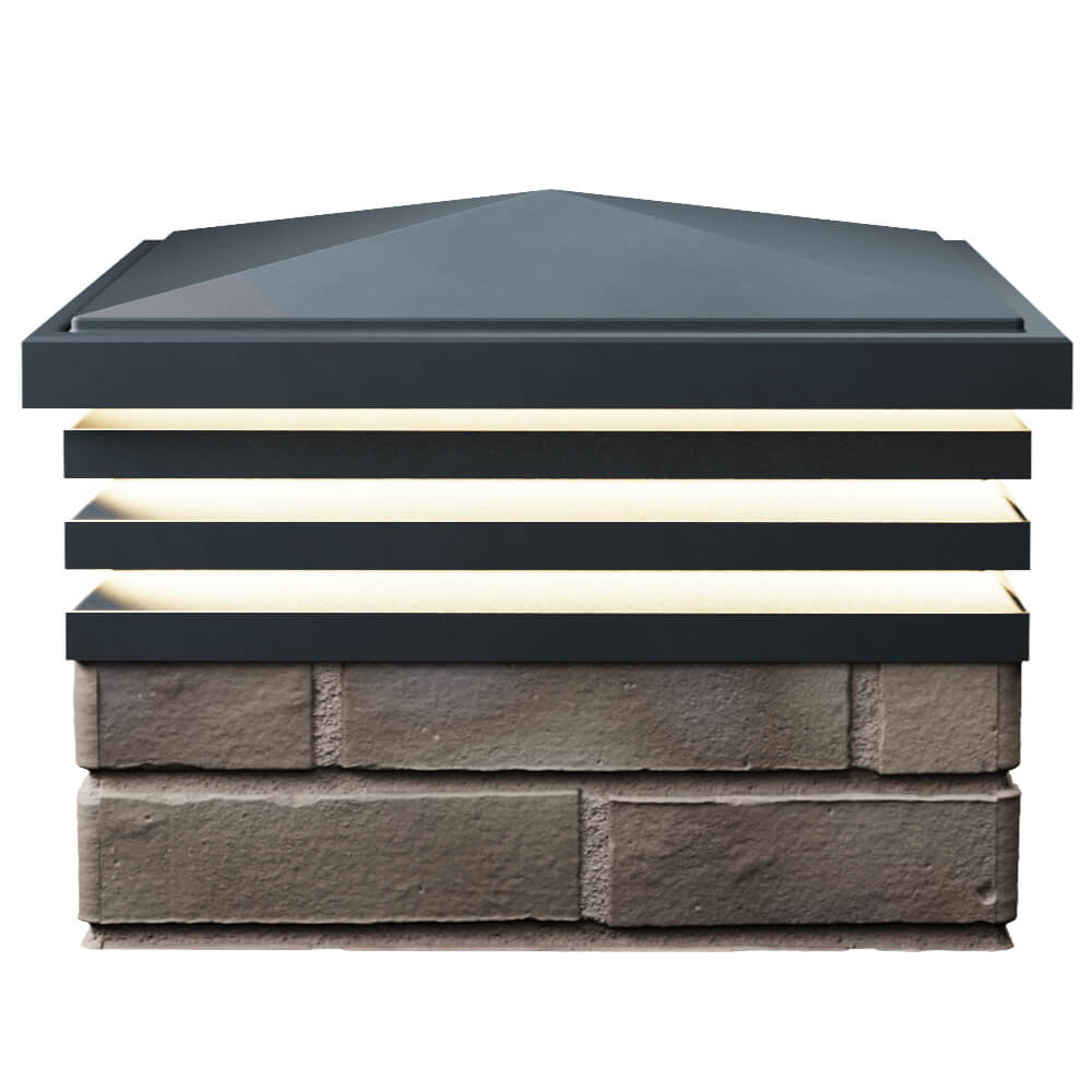 Колпак Zking Бона ХайТек Серый на столб 1.5х1.5 кирпича (385х385мм) с подсветкой в Пскове фото