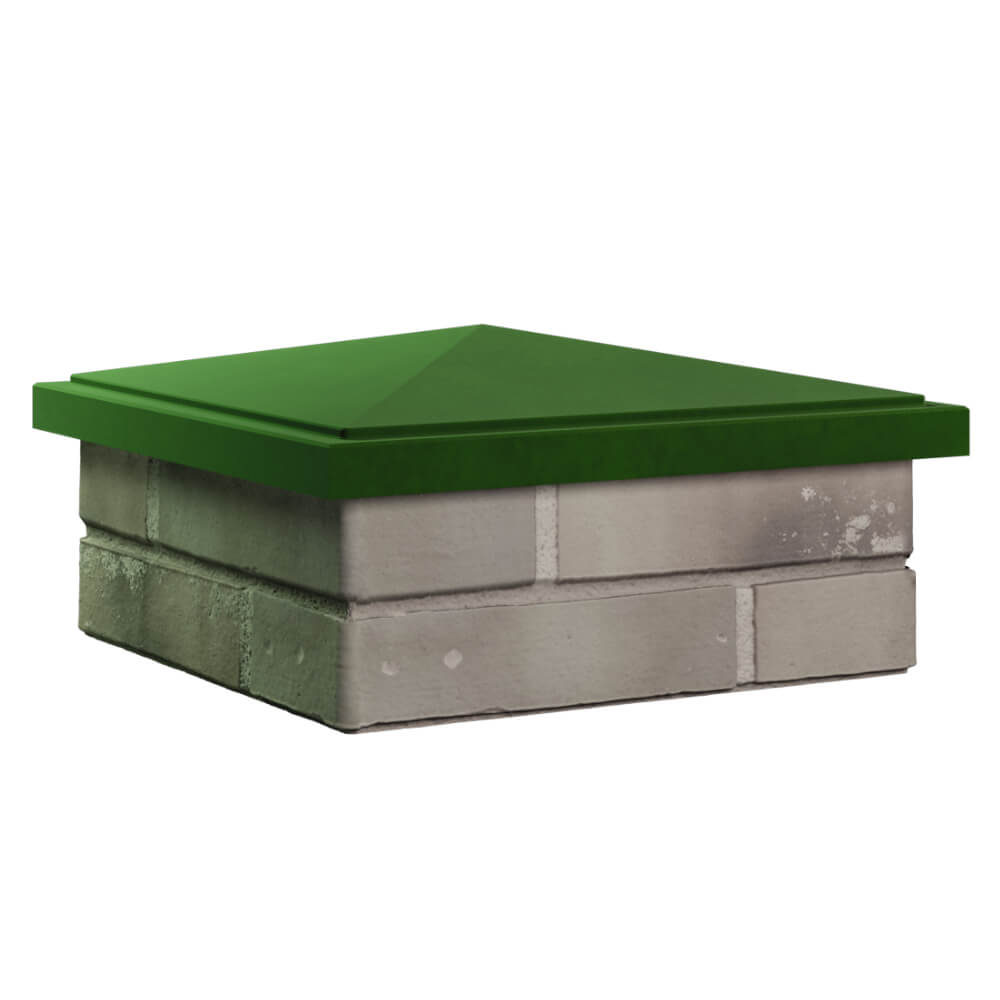 Колпак Zking БонаМоно Зеленый на столб 1.5х1.5 кирпича (385х385, 400х400мм) в Пскове фото