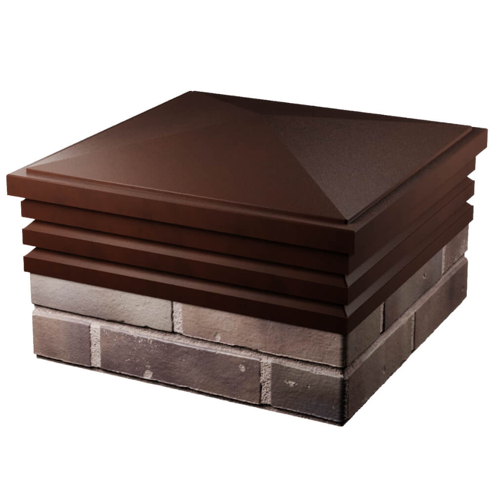 Колпак Zking Бона ХайТек Коричневый на столб 2х2 кирпича (513х513мм) в Пскове фото