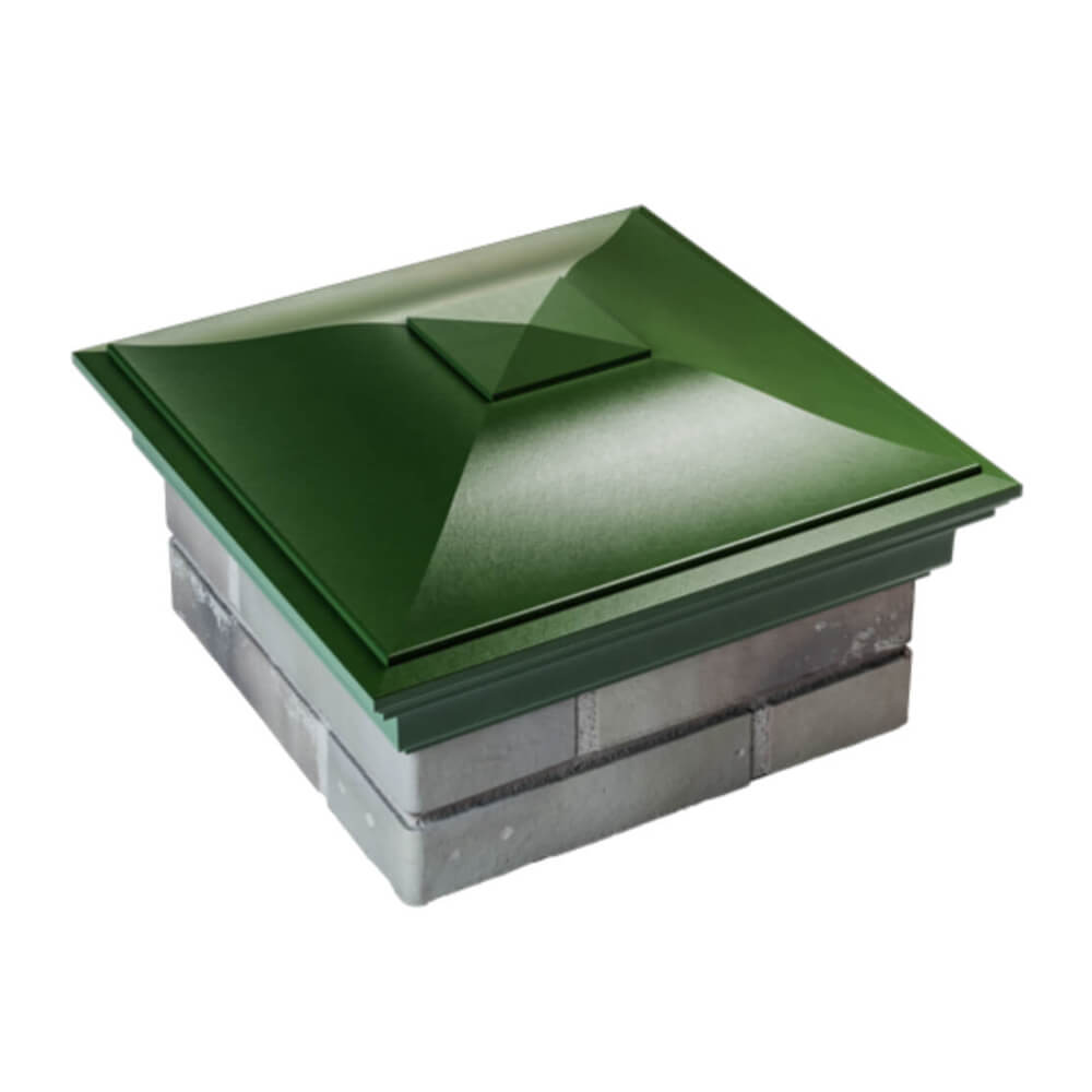 Колпак Zking Монблан Зеленый на столб 1.5х1.5 еврокирпича 0.7НФ (355х355мм) в Пскове фото