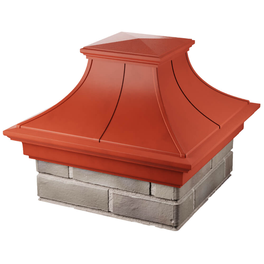 Колпак Zking Монблан Премиум Красный на столб 1.5х1.5 кирпича (385х385мм) в Пскове фото