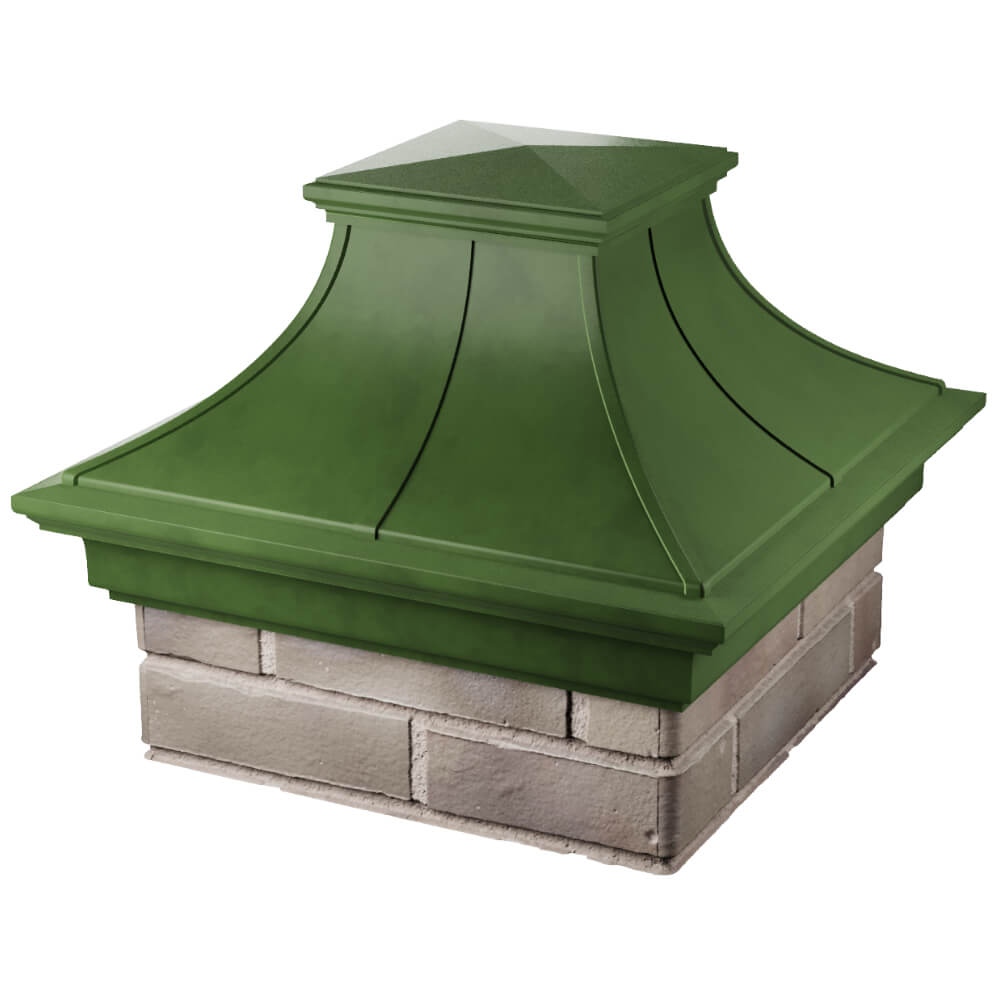 Колпак Zking Монблан Премиум Зеленый на столб 1.5х1.5 кирпича (385х385мм) в Пскове фото