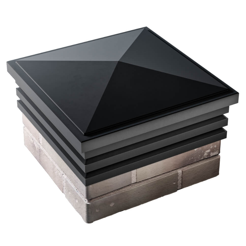 Колпак Zking Бона ХайТек Черный на столб 1.5х1.5 кирпича (385х385мм) в Пскове фото