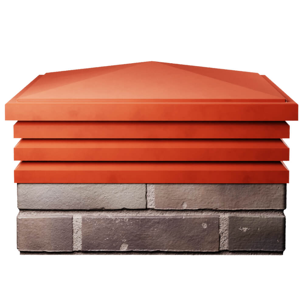 Колпак Zking Бона ХайТек Красный на столб 2х2 кирпича (513х513мм) Псков фото