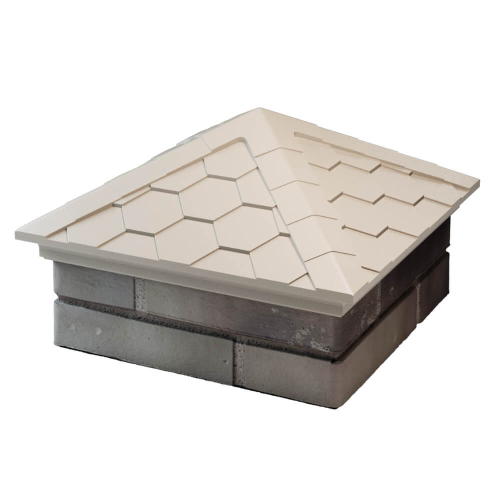 Колпак Zking Эверест Бежевый на столб 1.5х1.5 кирпича (390х390мм) в Пскове фото