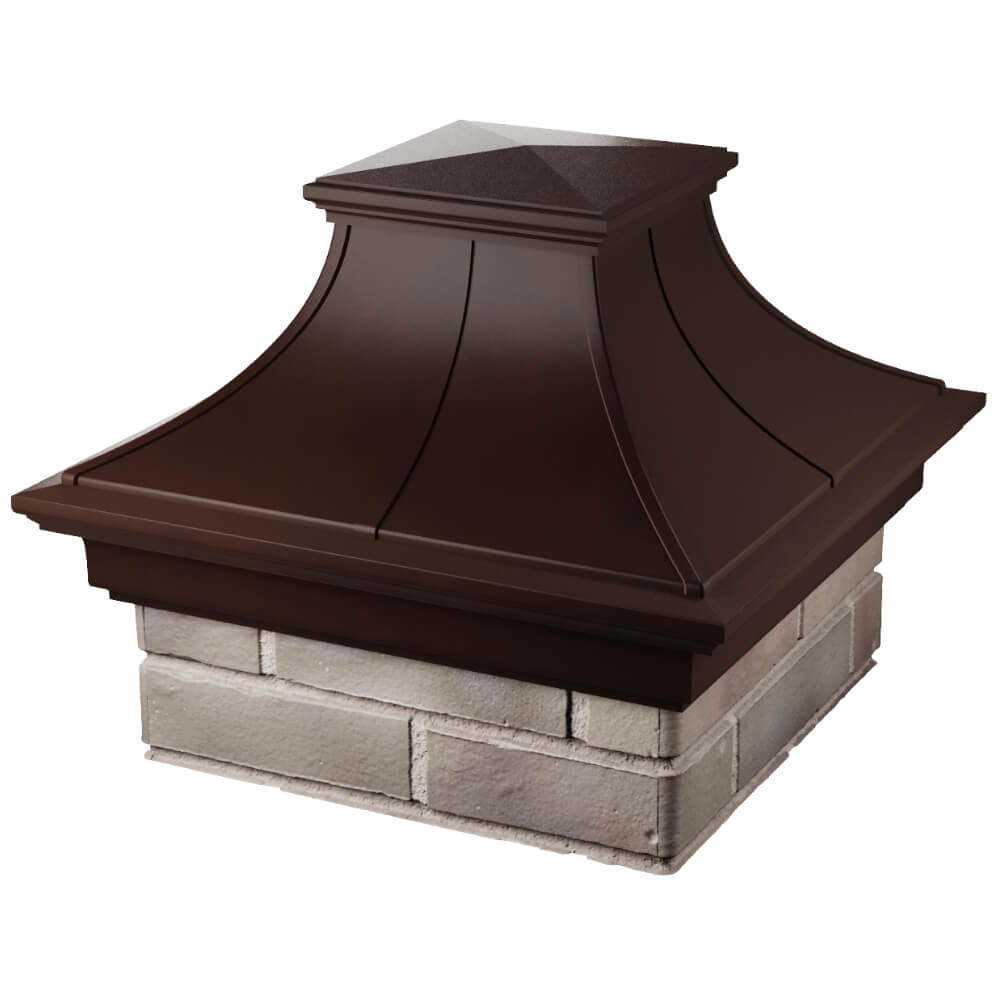 Колпак Zking Монблан Премиум Коричневый на столб 1.5х1.5 кирпича (385х385мм) в Пскове фото