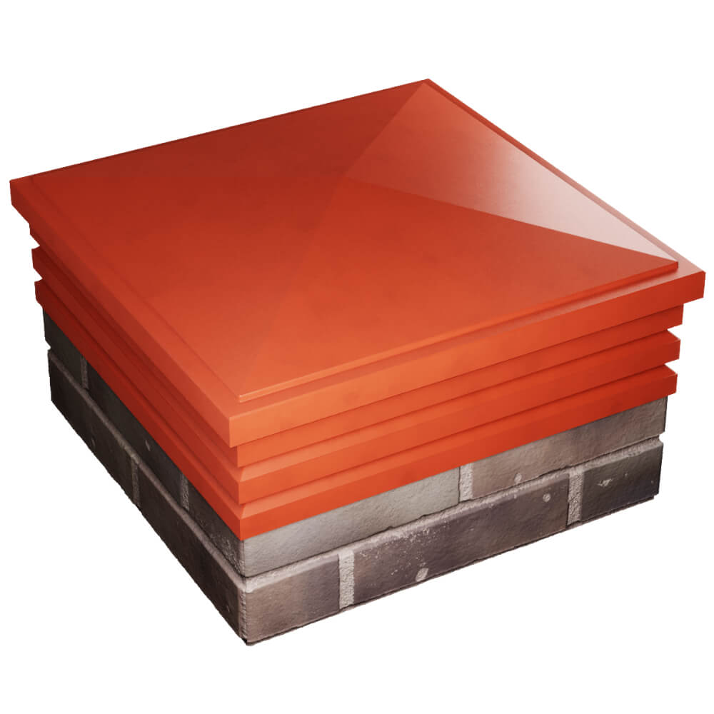 Колпак Zking Бона ХайТек Красный на столб 2х2 кирпича (513х513мм) в Пскове фото