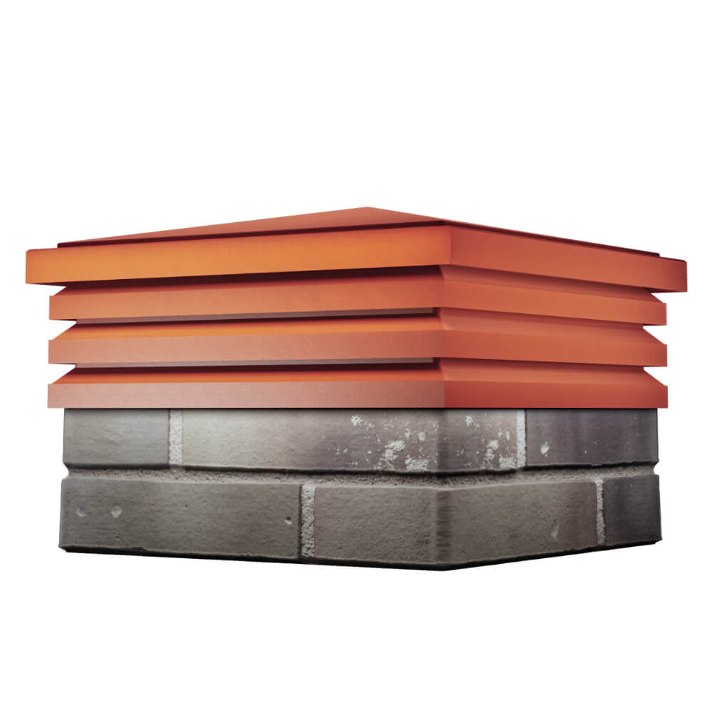 Колпак Zking Бона ХайТек Красный на столб 1.5х1.5 кирпича (385х385мм) в Пскове фото