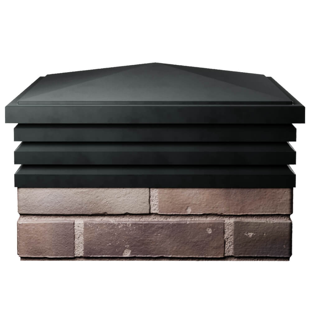 Колпак Zking Бона ХайТек Черный на столб 2х2 кирпича (513х513мм) Псков фото