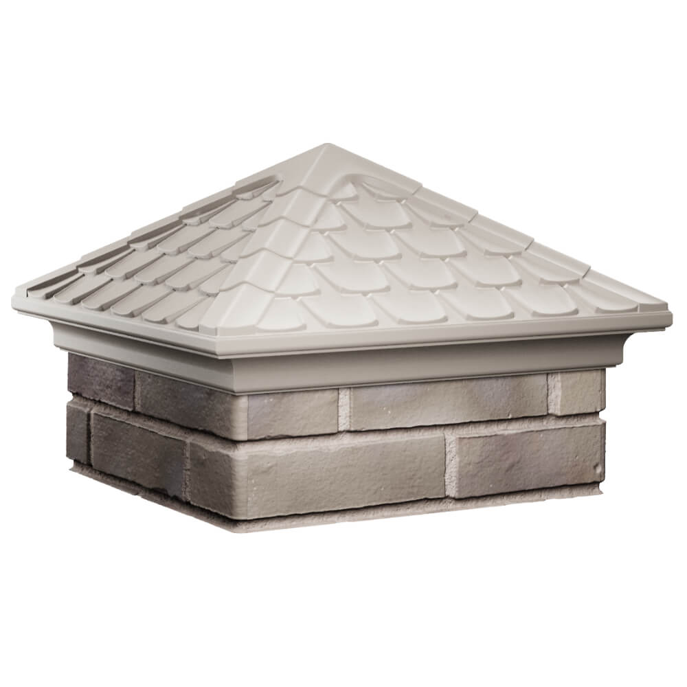 Колпак Zking Эльбрус Бежевый на столб 1.5х1.5 кирпича (385х385мм) в Пскове фото