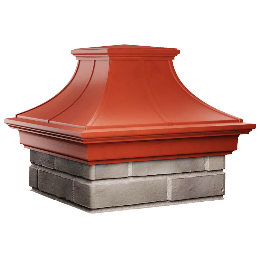 Колпак Zking Монблан Премиум Красный на столб 1.5х1.5 кирпича (385х385мм) в Пскове фото