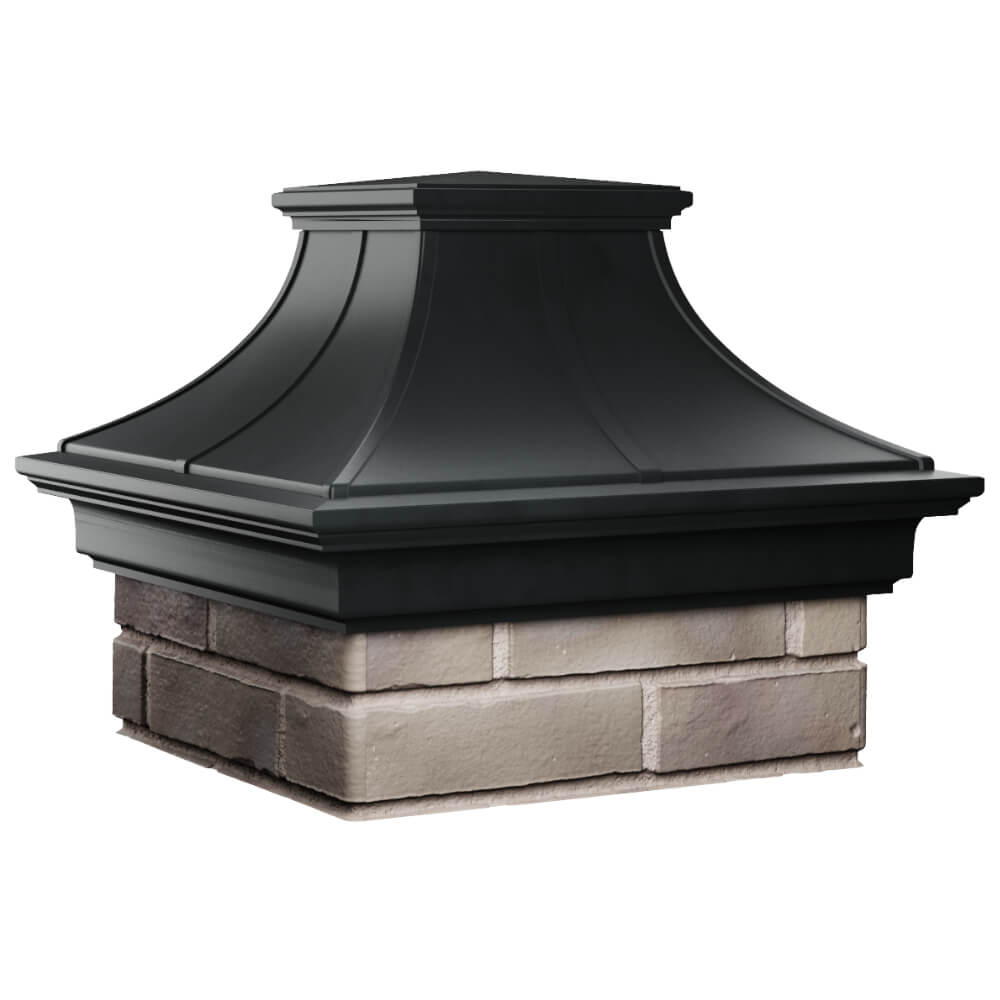 Колпак Zking Монблан Премиум Черный на столб 1.5х1.5 кирпича (385х385мм) в Пскове фото