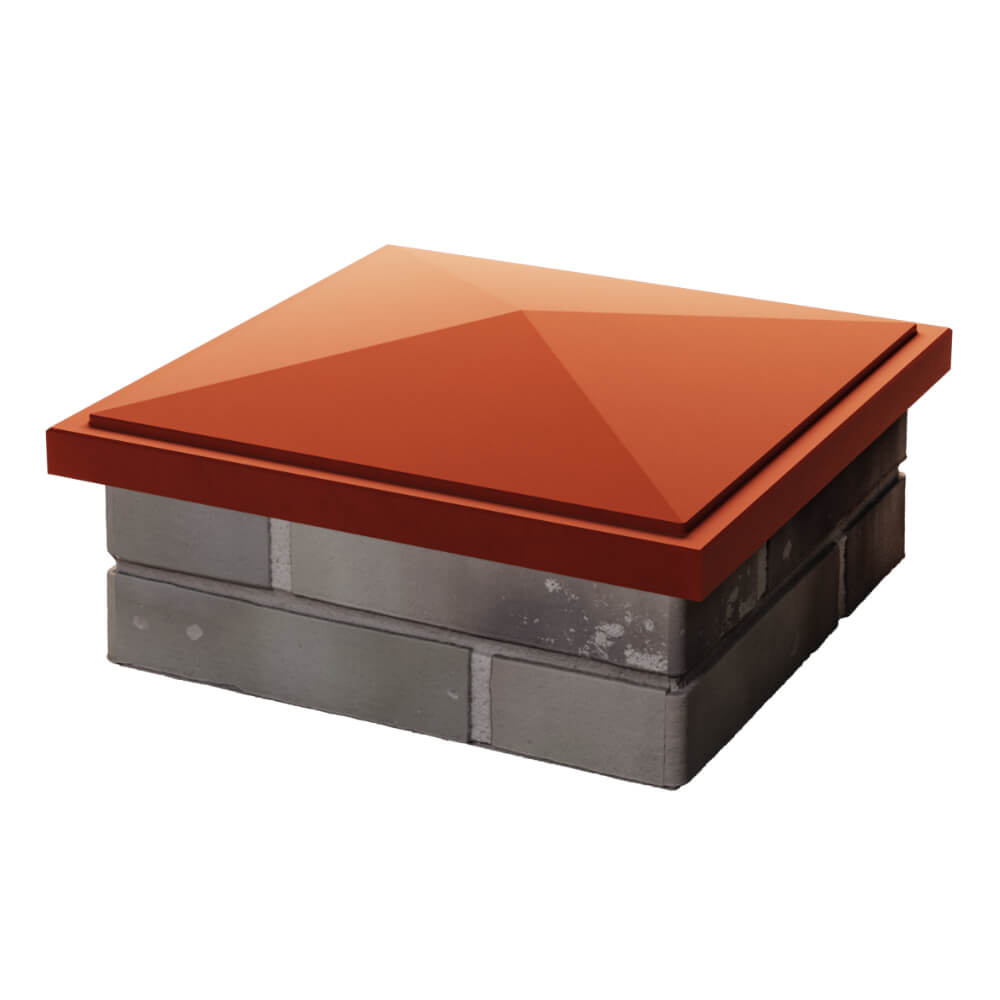 Колпак Zking БонаМоно Красный на столб 1.5х1.5 кирпича (385х385, 400х400мм) в Пскове фото