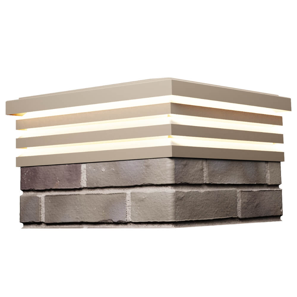 Колпак Zking Бона ХайТек Бежевый на столб 1.5х1.5 кирпича (385х385мм) с подсветкой в Пскове фото