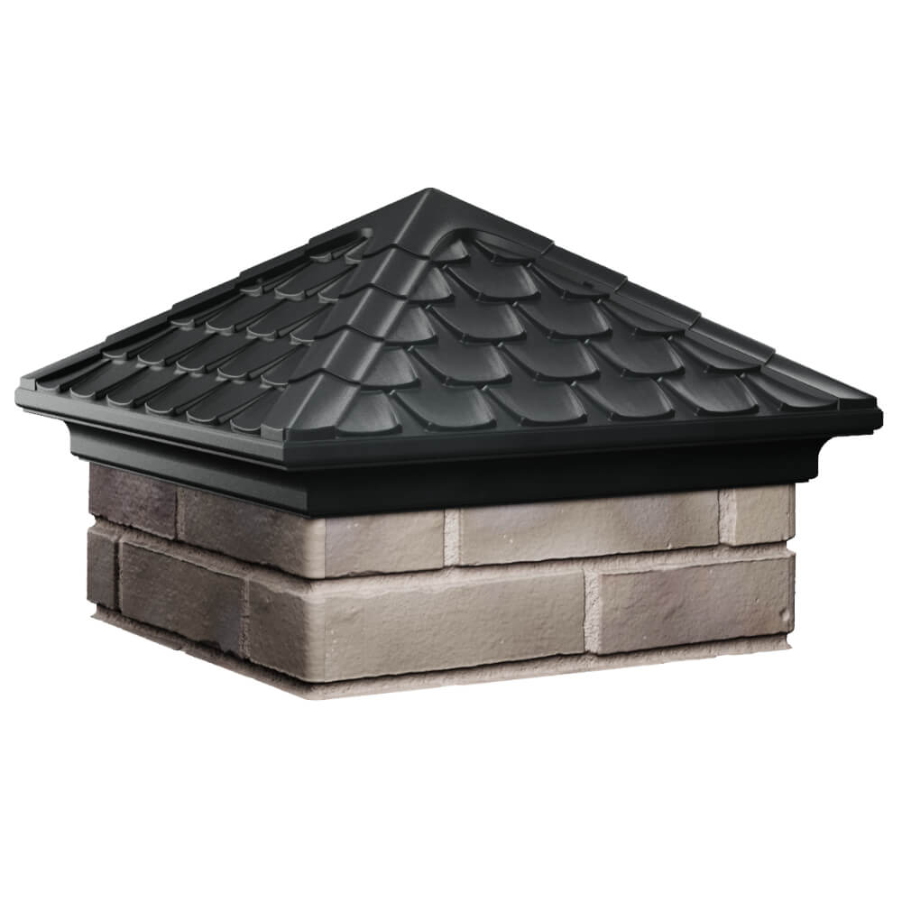 Колпак Zking Эльбрус Черный на столб 1.5х1.5 кирпича (385х385мм) в Пскове фото