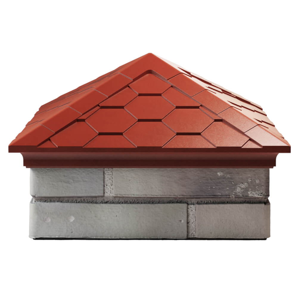 Колпак Zking Эверест Красный на столб 1.5х1.5 кирпича (390х390мм) Псков фото