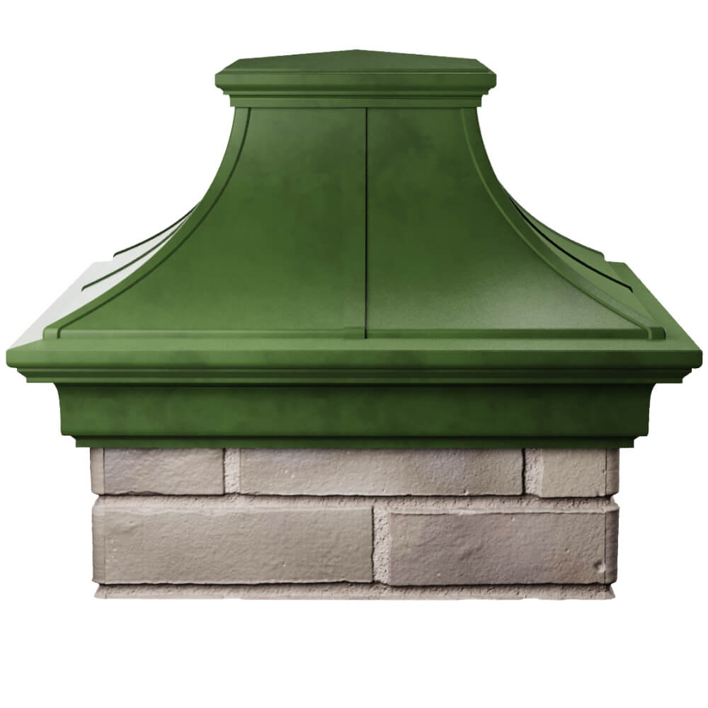 Колпак Zking Монблан Премиум Зеленый на столб 1.5х1.5 кирпича (385х385мм) Псков фото