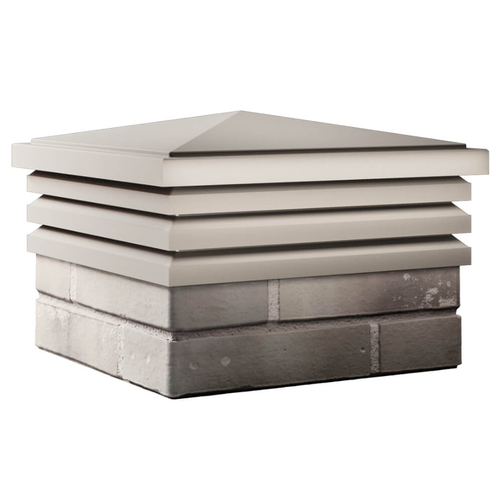 Колпак Zking Бона ХайТек Бежевый на столб 1.5х1.5 кирпича (385х385мм) в Пскове фото