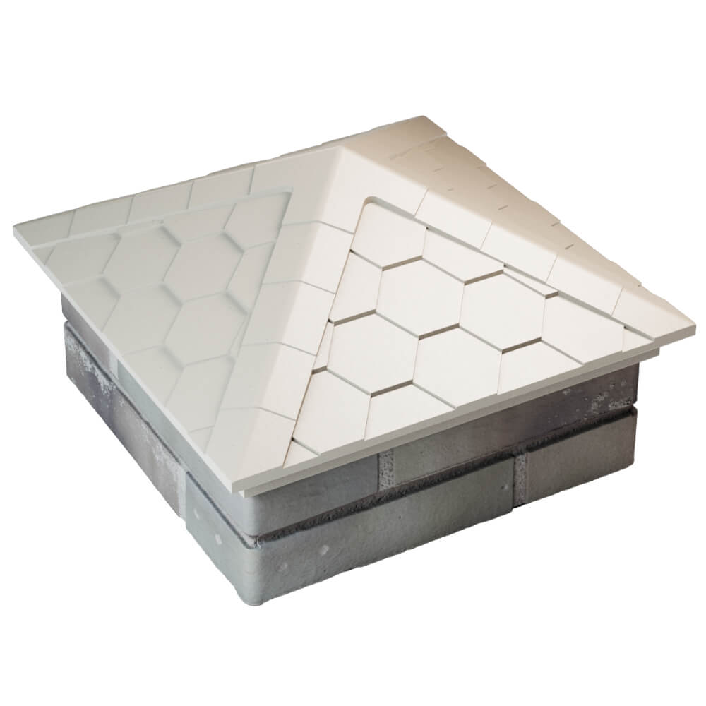 Колпак Zking Эверест Бежевый на столб 1.5х1.5 кирпича (390х390мм) в Пскове фото