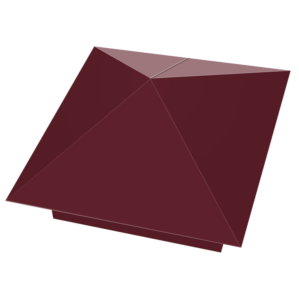 Колпак металлический 390х390мм RAL3005 Красное Вино заборный Псков фото