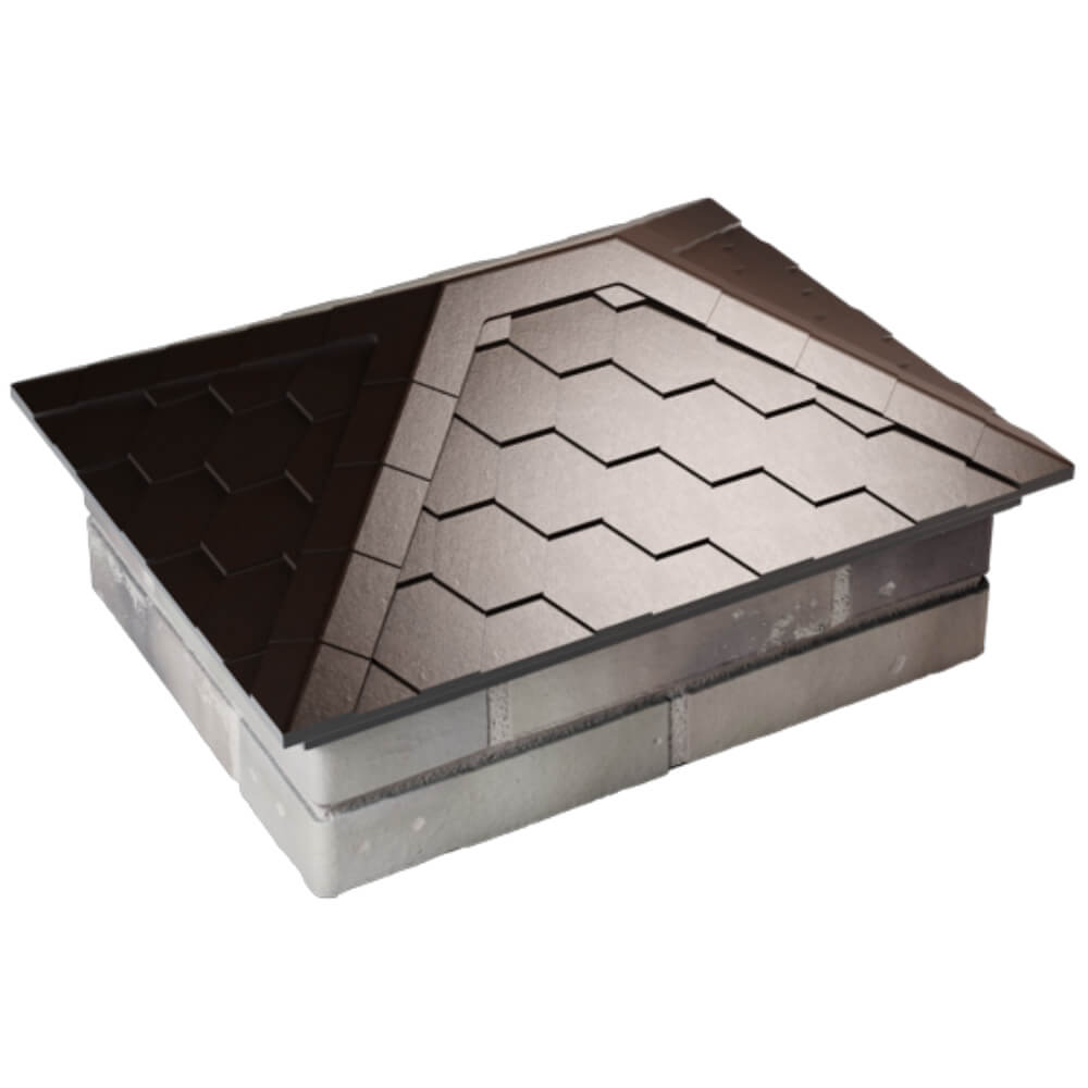 Колпак Zking Эверест Коричневый на столб 2х1.5 кирпича (520х390мм) Псков фото