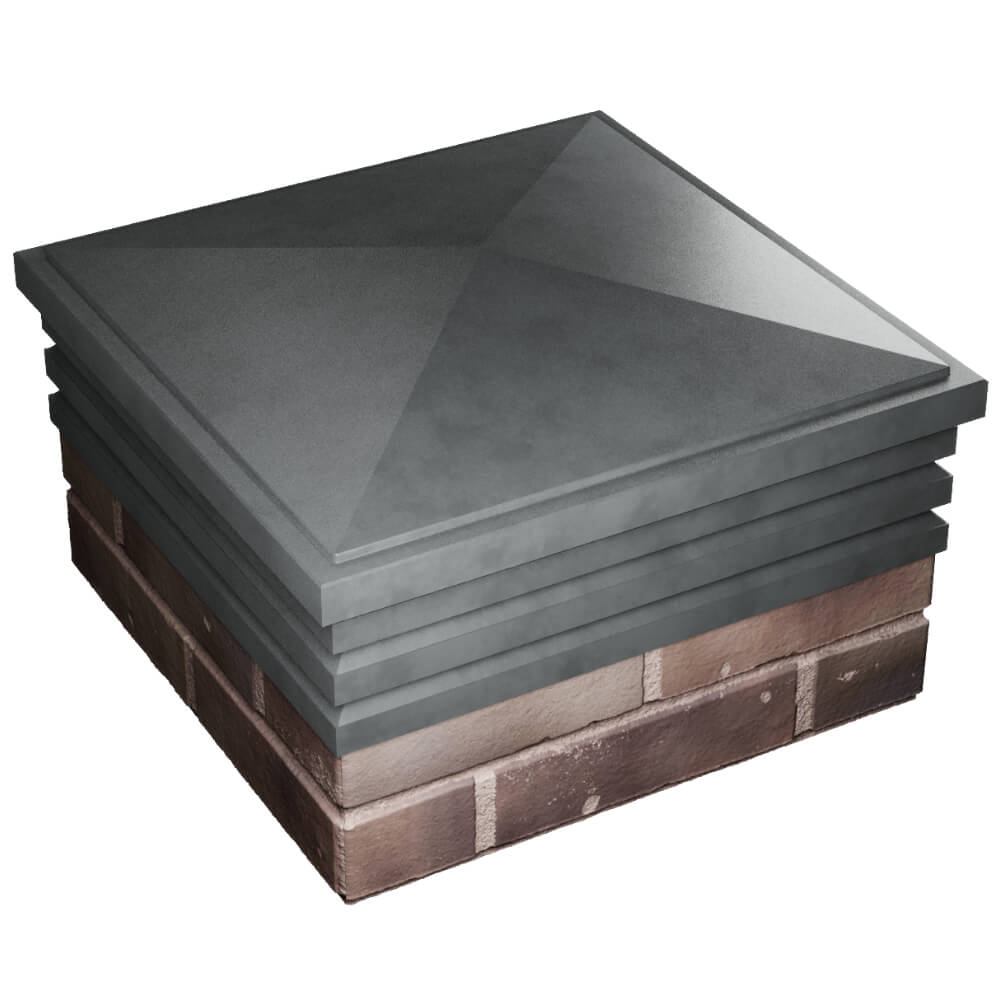 Колпак Zking Бона ХайТек Серый на столб 2х2 кирпича (513х513мм) в Пскове фото