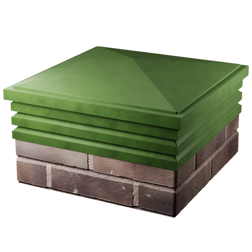 Колпак Zking Бона ХайТек Зеленый на столб 2х2 кирпича (513х513мм) в Пскове фото