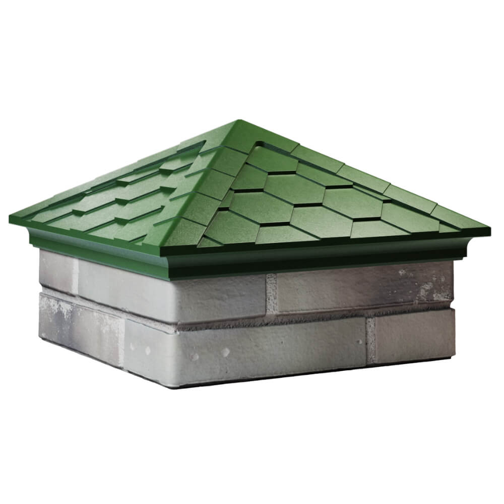 Колпак Zking Эверест Зеленый на столб 1.5х1.5 кирпича (390х390мм) в Пскове фото