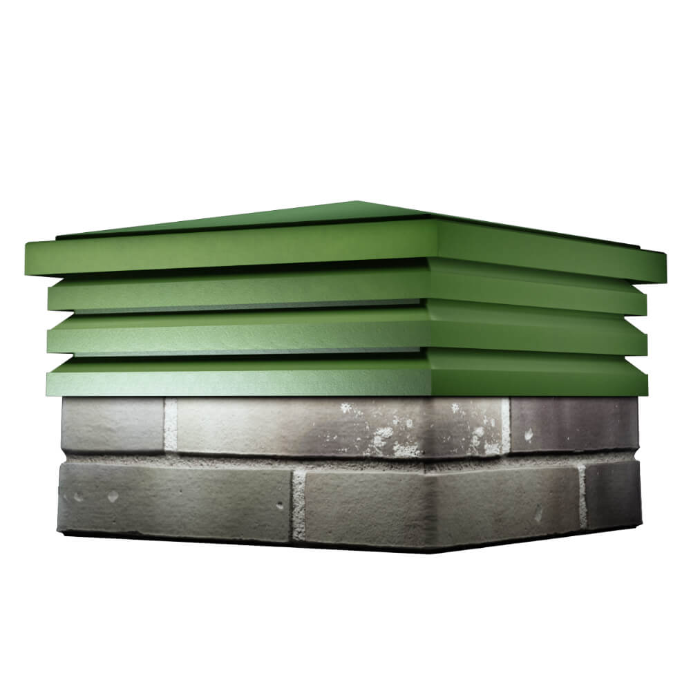 Колпак Zking Бона ХайТек Зеленый на столб 1.5х1.5 кирпича (385х385мм) в Пскове фото