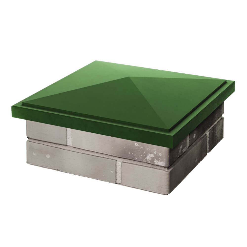 Колпак Zking БонаМоно Зеленый на столб 1.5х1.5 кирпича (385х385, 400х400мм) в Пскове фото