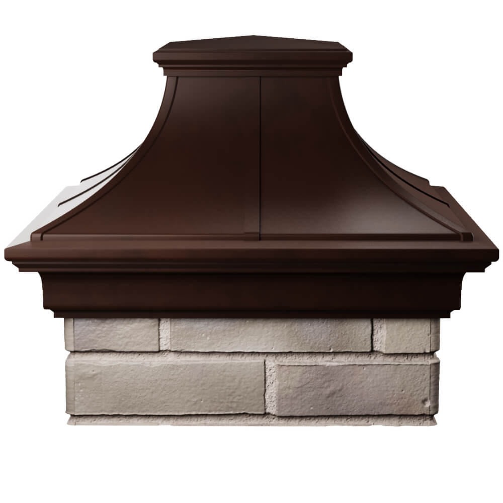 Колпак Zking Монблан Премиум Коричневый на столб 1.5х1.5 кирпича (385х385мм) Псков фото