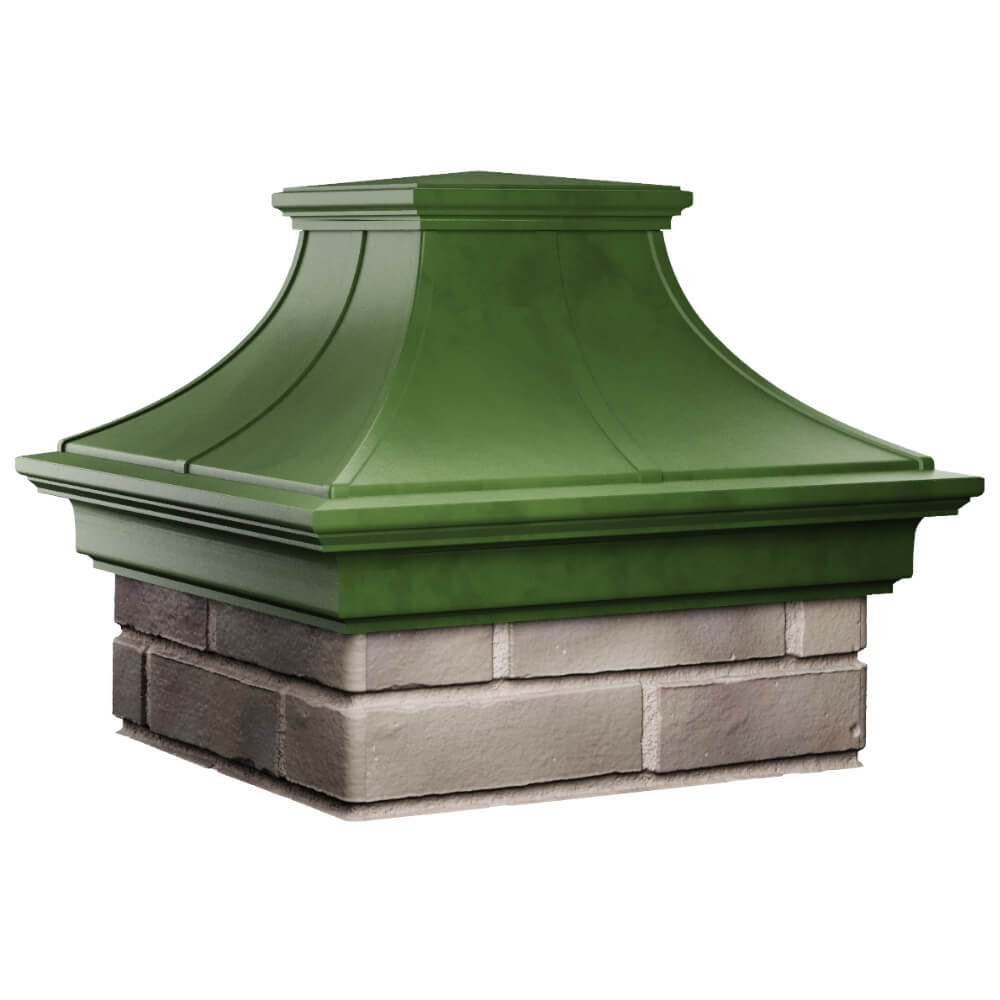 Колпак Zking Монблан Премиум Зеленый на столб 1.5х1.5 кирпича (385х385мм) в Пскове фото
