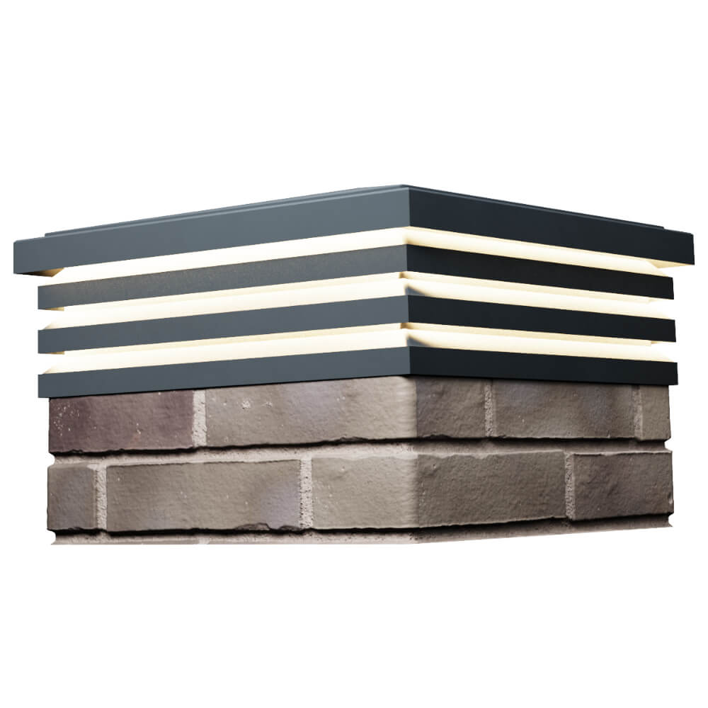 Колпак Zking Бона ХайТек Серый на столб 1.5х1.5 кирпича (385х385мм) с подсветкой в Пскове фото