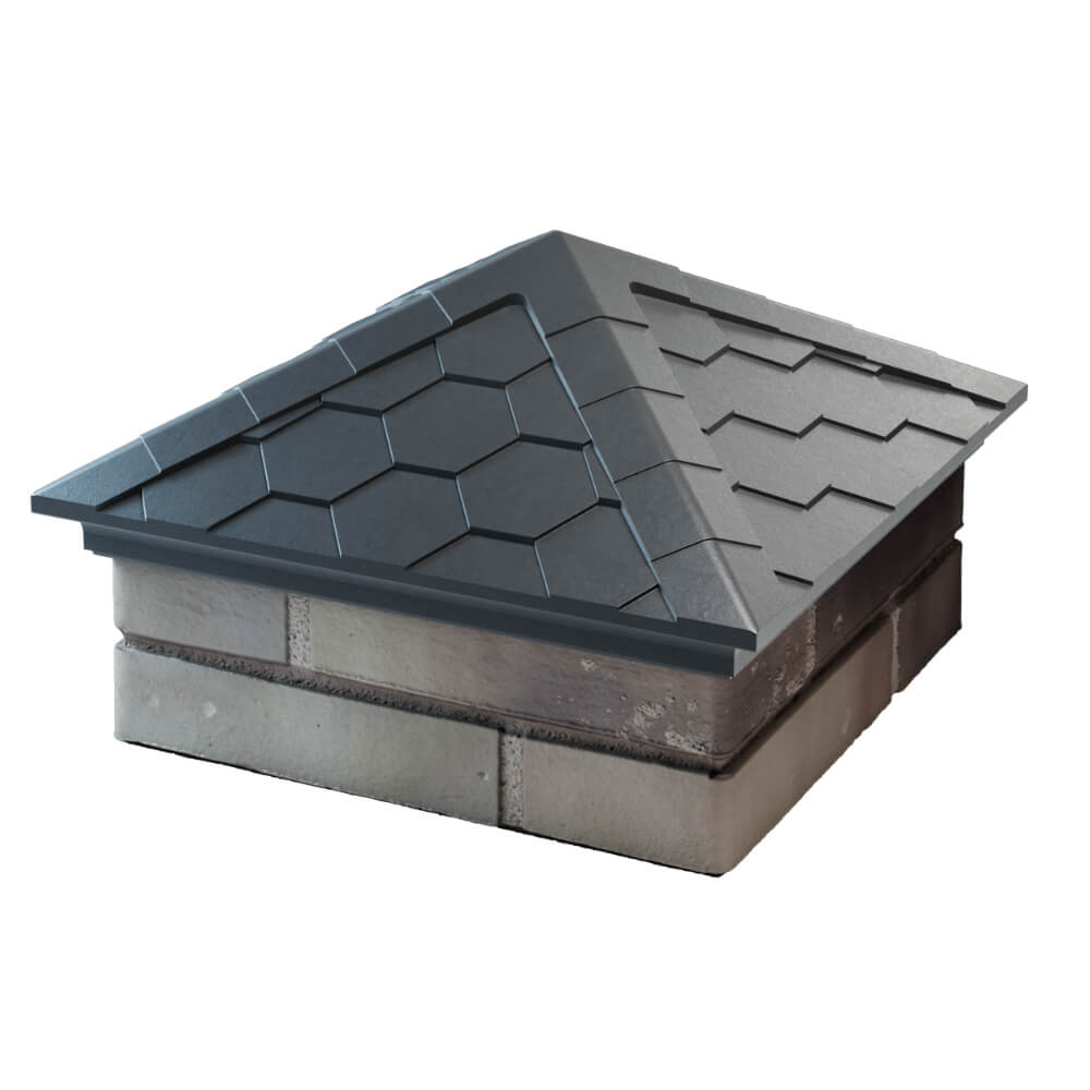 Колпак Zking Эверест Серый на столб 1.5х1.5 кирпича (390х390мм) в Пскове фото