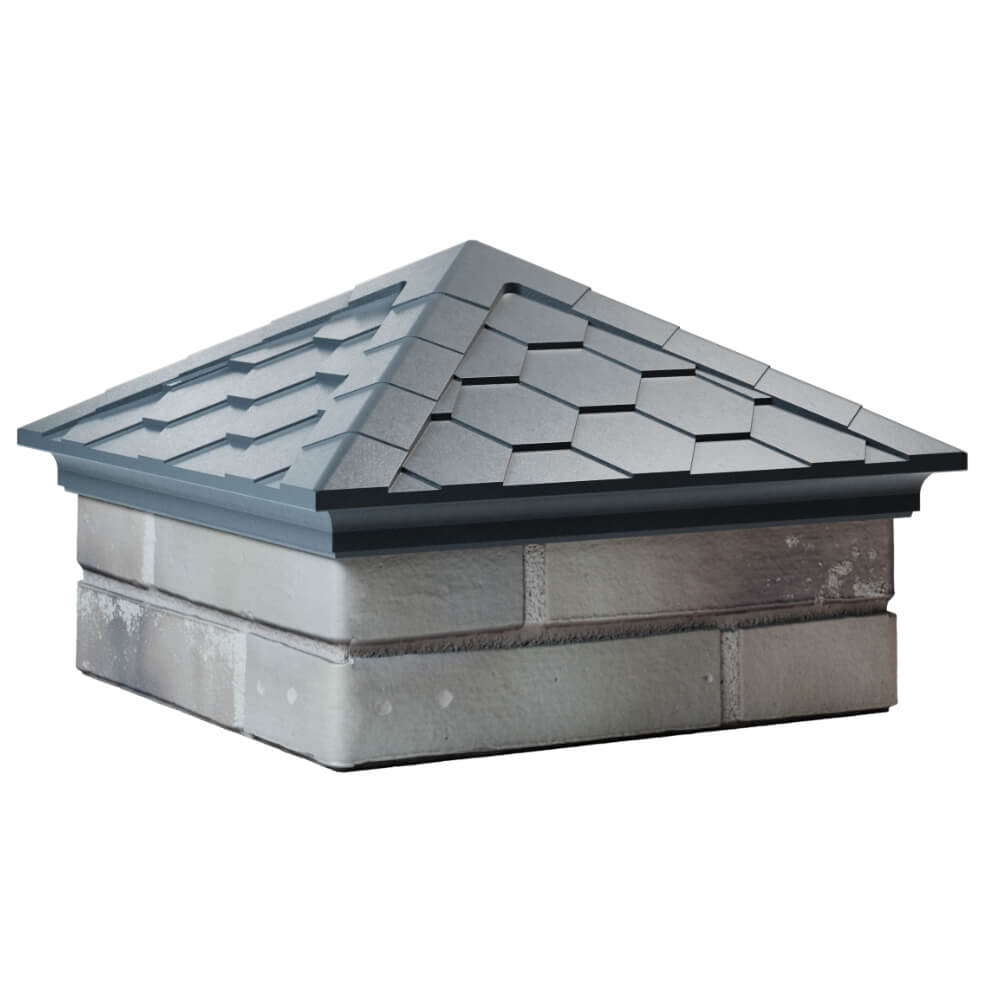 Колпак Zking Эверест Серый на столб 1.5х1.5 кирпича (390х390мм) в Пскове фото