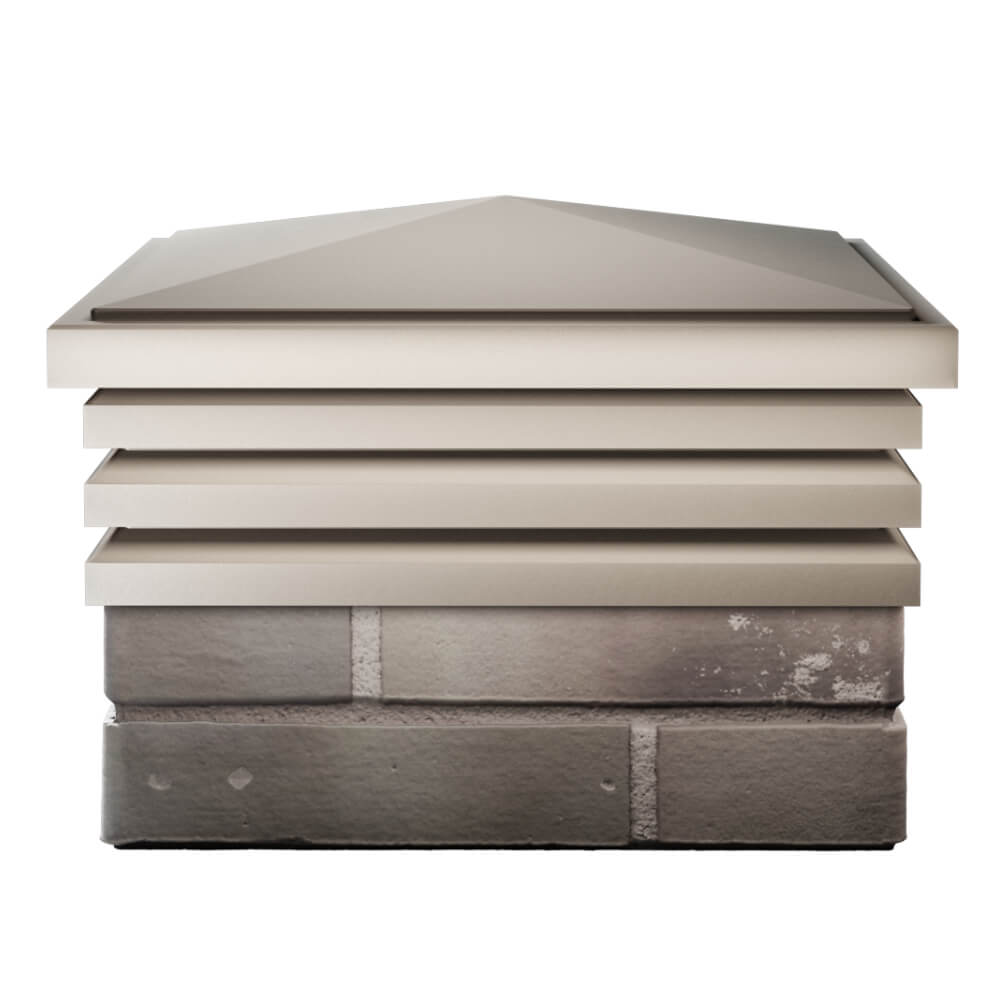 Колпак Zking Бона ХайТек Бежевый на столб 1.5х1.5 кирпича (385х385мм) Псков фото