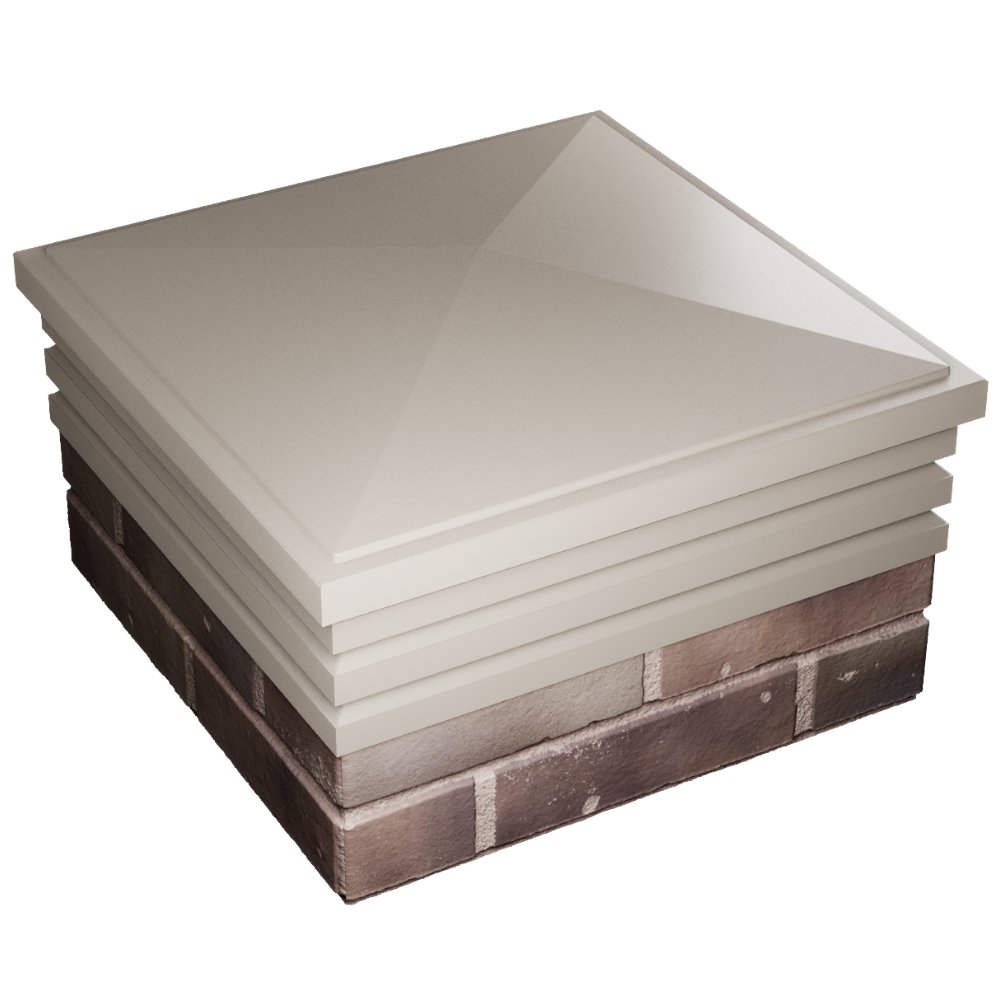 Колпак Zking Бона ХайТек Бежевый на столб 2х2 кирпича (513х513мм) в Пскове фото