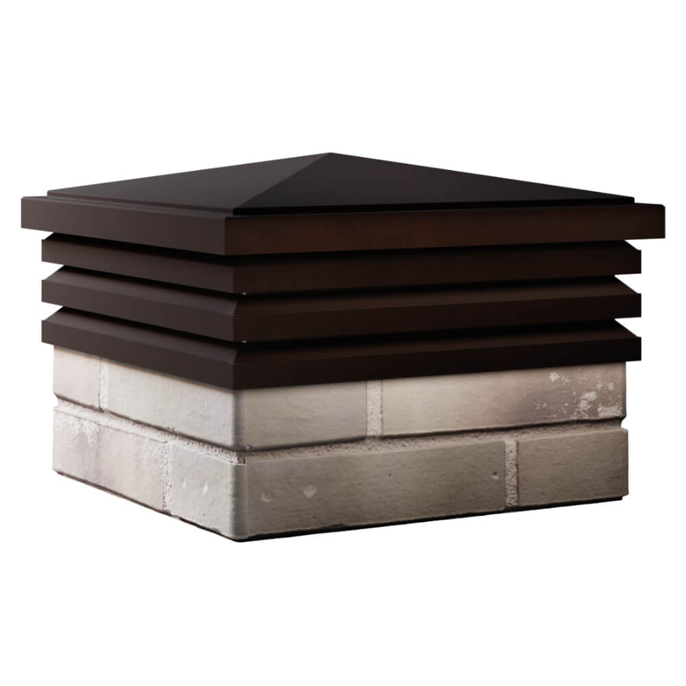 Колпак Zking Бона ХайТек Коричневый на столб 1.5х1.5 кирпича (385х385мм) в Пскове фото